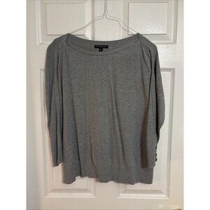 Banana Republic Women’s Boatneck Gray Blouse Lightweight Preppy Classic Top Sz L